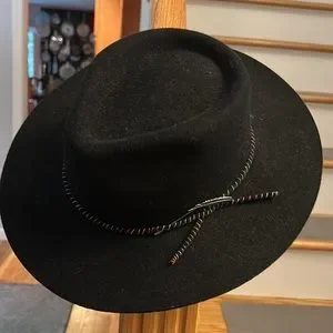 Free People-Voughn & Co Black Hat with Brown Band Free People | Accessories | Free People Karma Chameleon Felt  main image 2